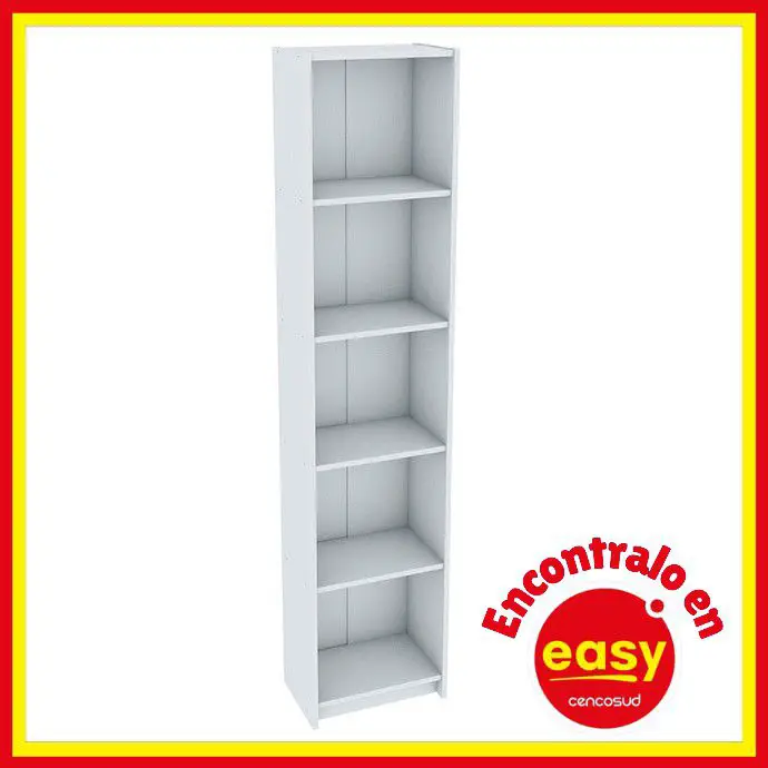 easy biblioteca 5 estantes 40x25x180 blanca precio oferta comprar