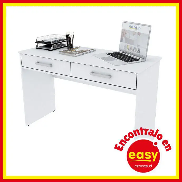 easy escritorio 2 cajones 125x50x78 blanco precio rebajas comprar