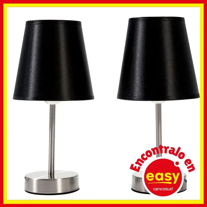 easy pack x2 lamparas de mesa 1 luz e27 30 centimetros negra ofertas comprar precio