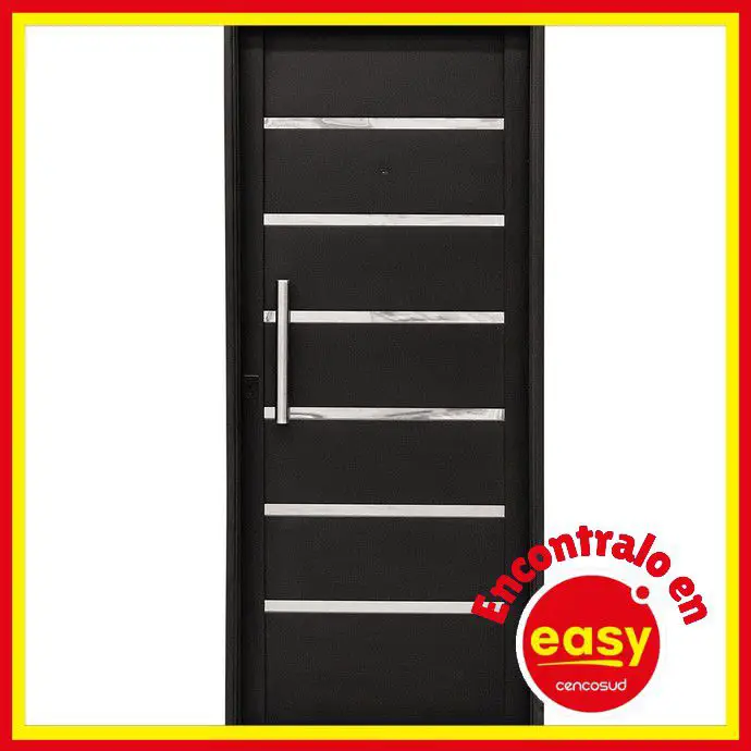 easy puerta izquierda de chapa galvanizada negro 85x200 centimetros precio oferta comprar