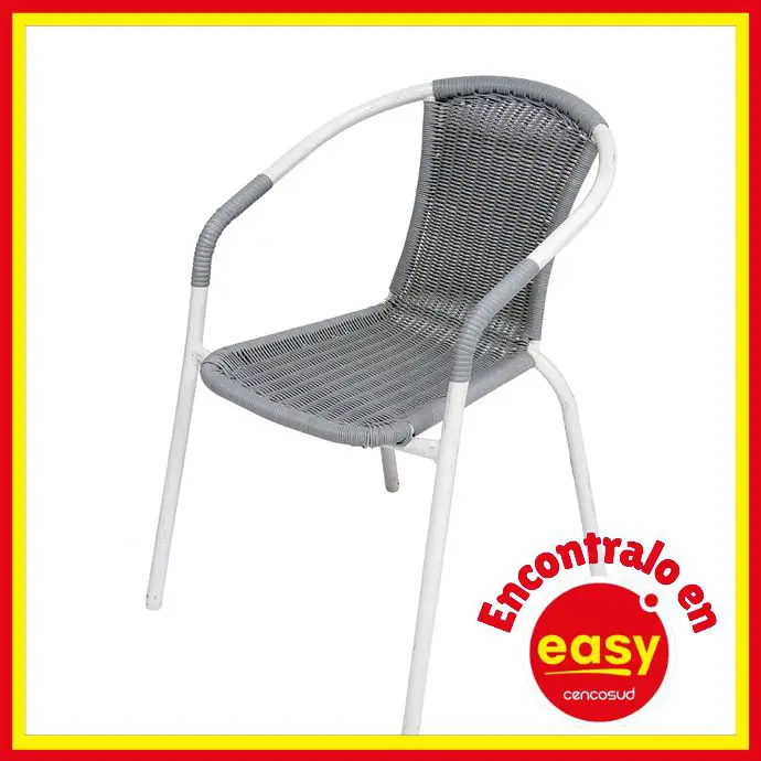 easy silla de cano blanco ratan gris descuentos comprar precio
